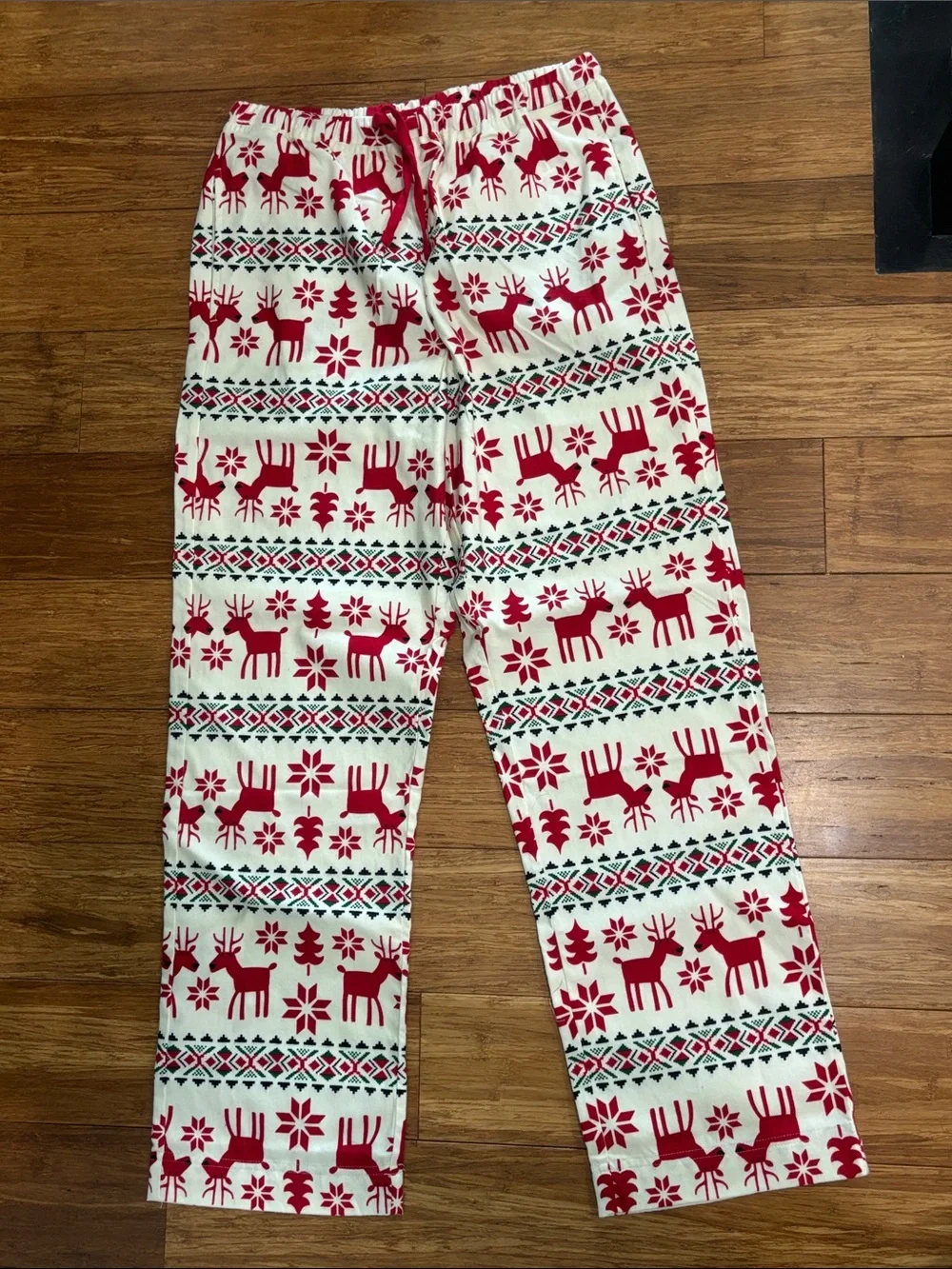 NWOT Hanna Andersson Christmas Reindeer Pajama Pants 100% Cotton Size S